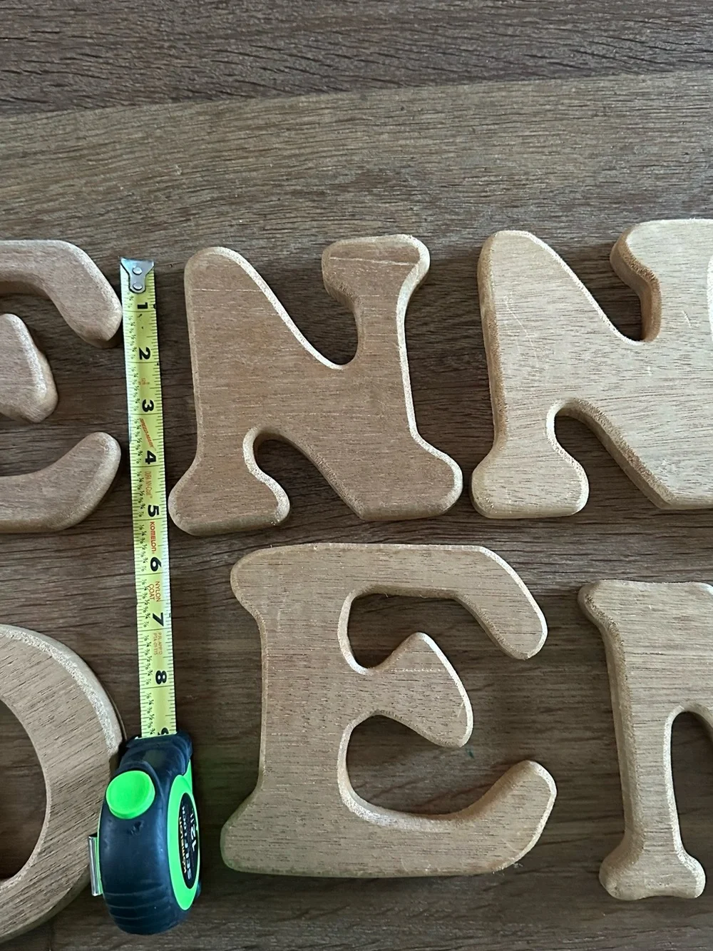 Unbranded Natural Wood Wall Letters - Rustic Cream/Brown